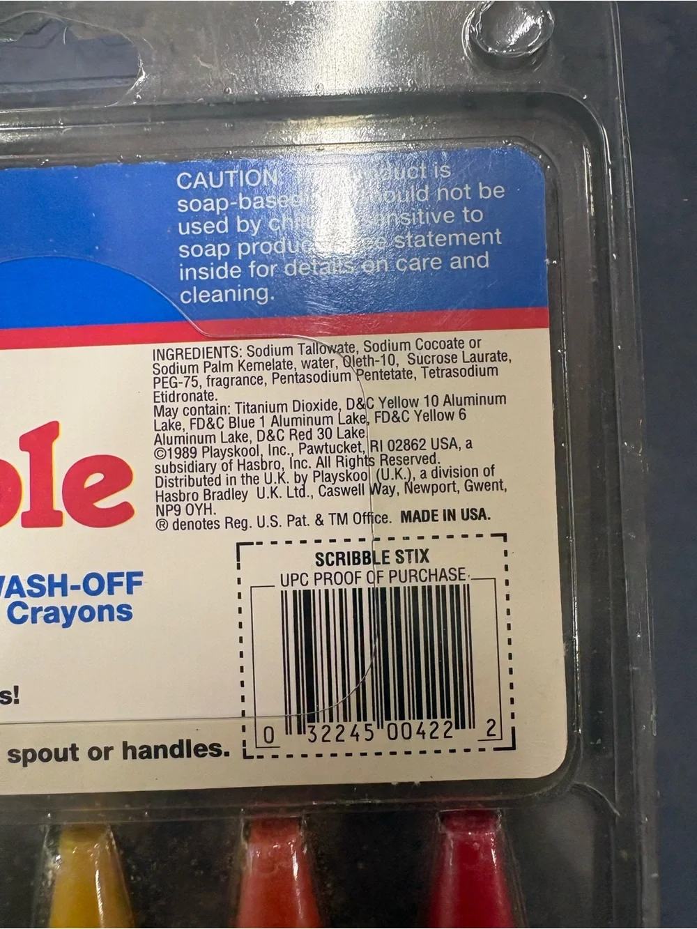 Vintage 1989 Playskool Scribble Stix Soap Crayons For Bathtub~ Sealed/ Brand New